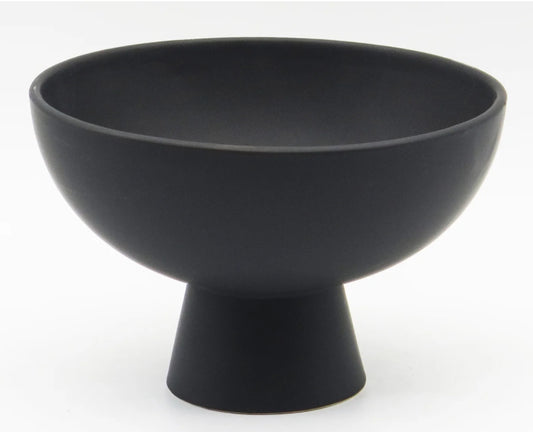 Matte Black Pedestal Ceramic Dish