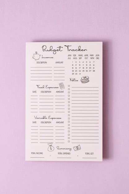 Budget Tracker - 25 pg Notepad