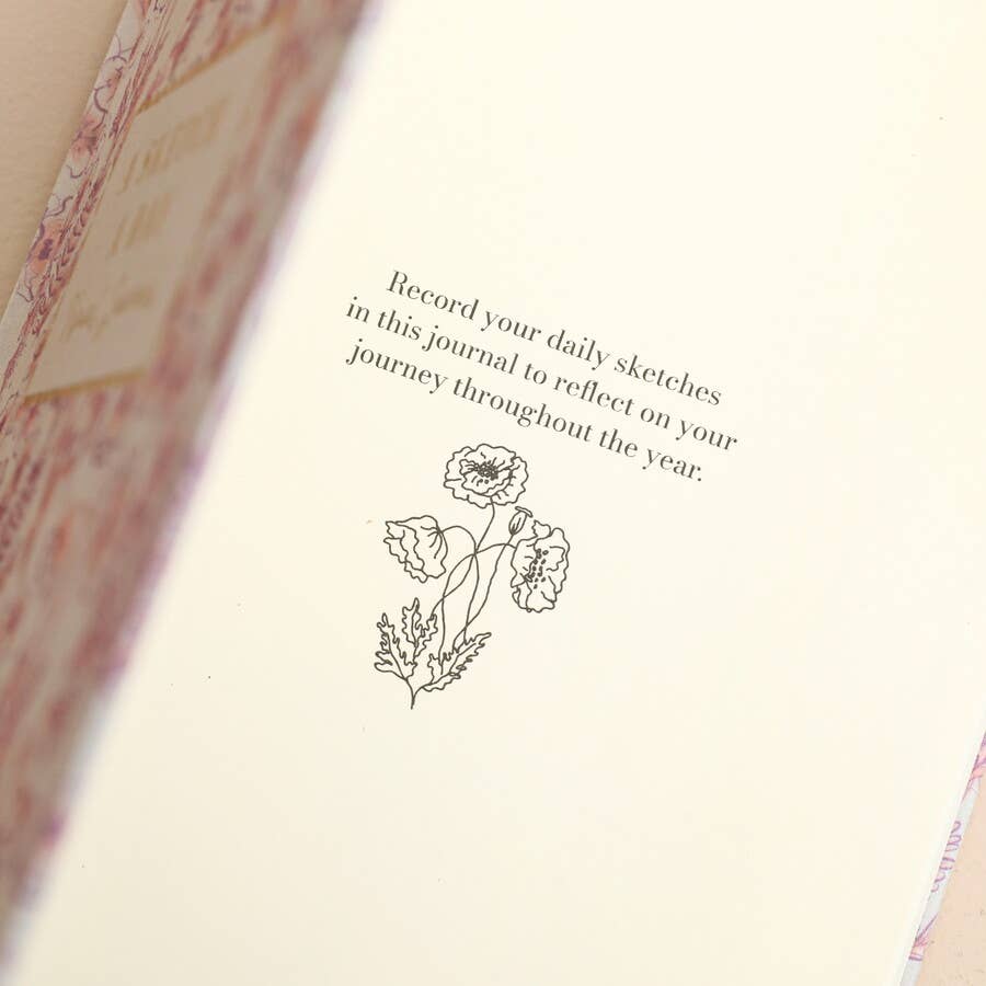 Pink Wildflower Print Sketch A Day Visual Journal