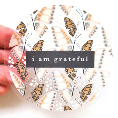 Butterfly Gratitude Clear Sticker