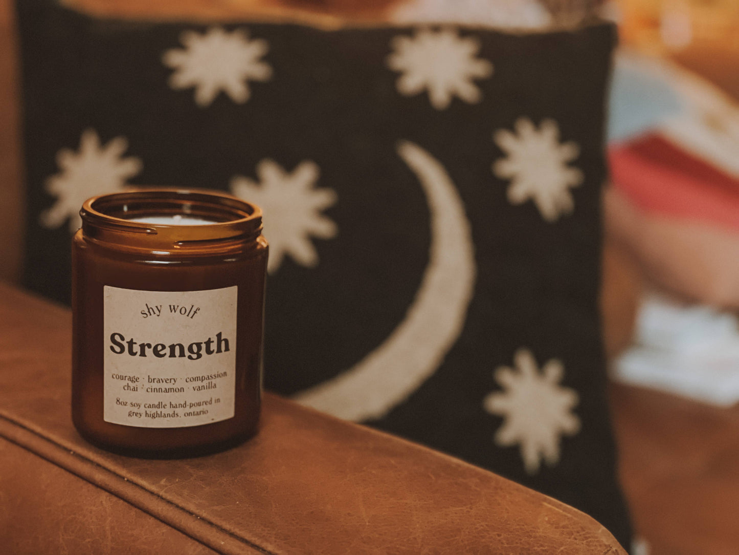 Strength Tarot Boho Soy Candle - Chai, Cinnamon, Vanilla