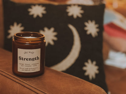 Strength Tarot Boho Soy Candle - Chai, Cinnamon, Vanilla