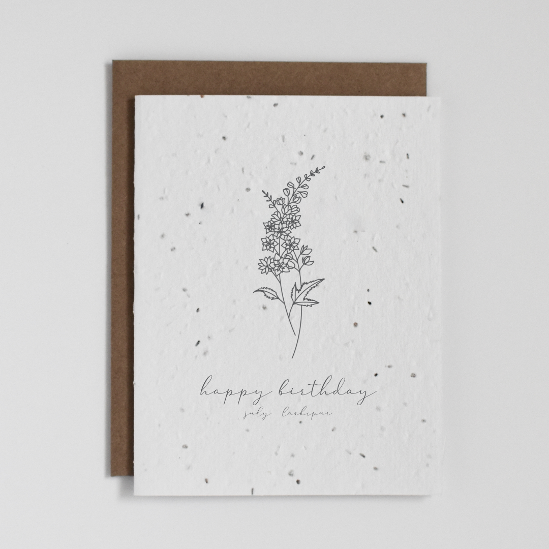 Greeting Card - July (Larkspur)