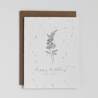 Greeting Card - July (Larkspur)