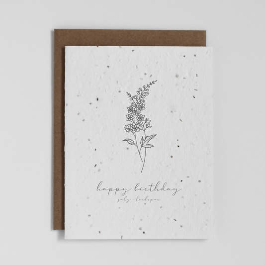 Greeting Card - July (Larkspur)