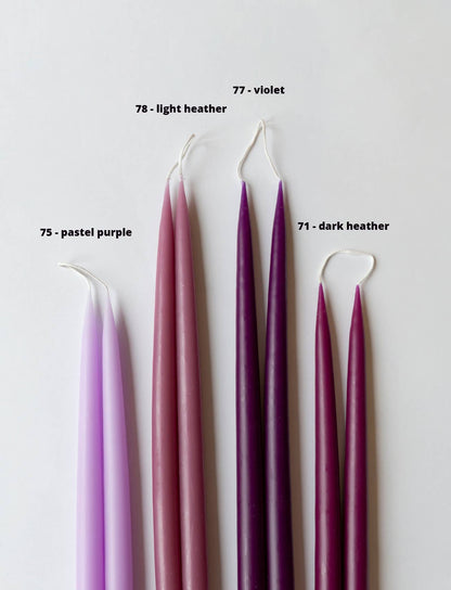 Pastel Purple Danish Taper Candle | A Pair