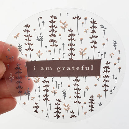 Lovely Lavender Gratitude Clear Sticker