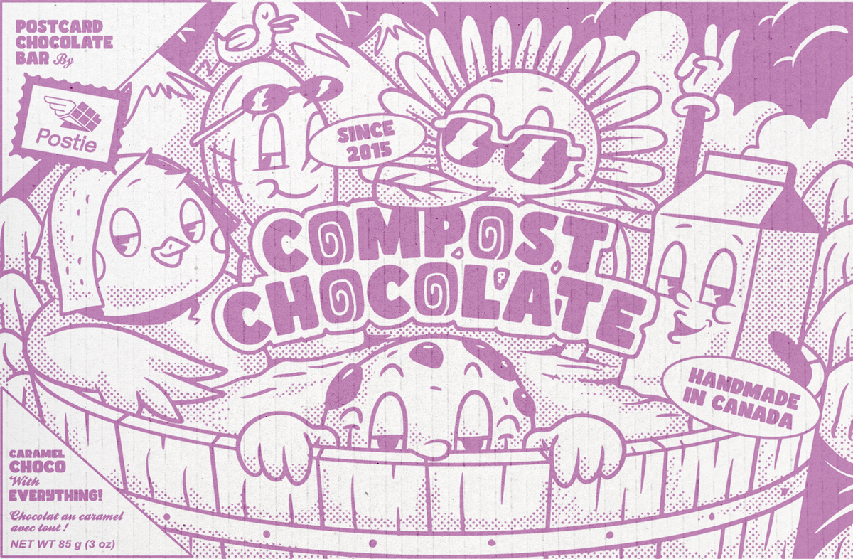 Compost Chocolate Caramel Postcard Chocolate Bar