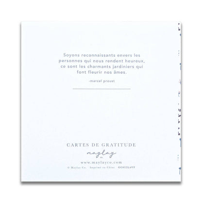 French Hydrangeas Floral "Plein de Gratitude" Cartes de Gratitude Greeting Card