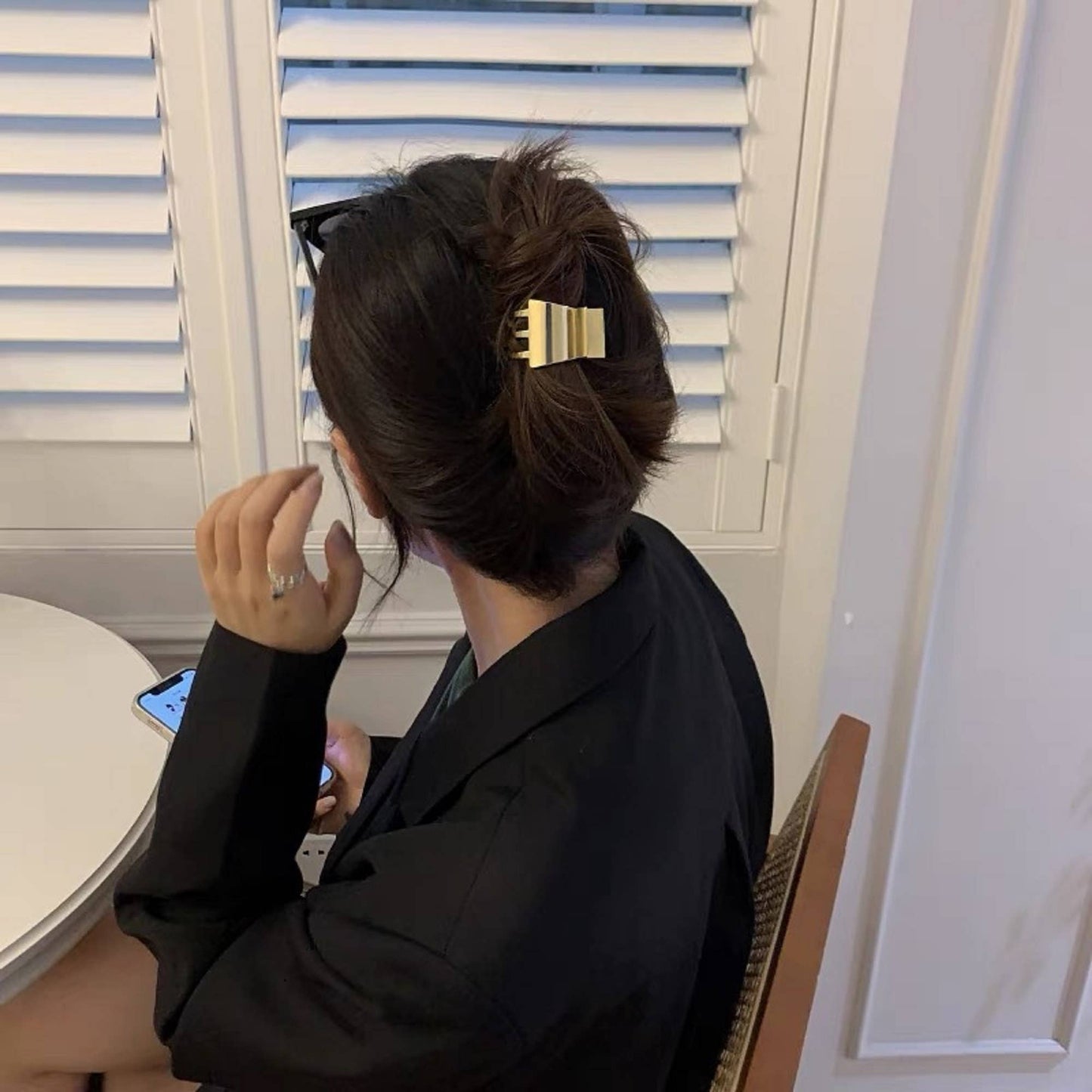 Small Golden Arc Hair Clip