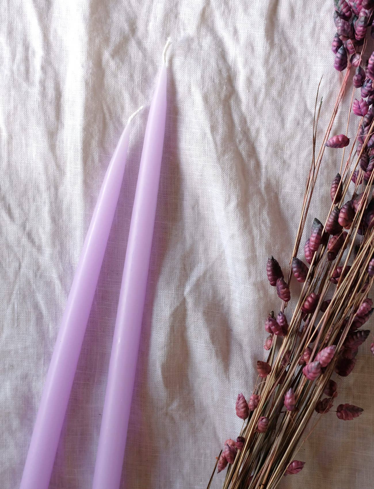 Pastel Purple Danish Taper Candle | A Pair