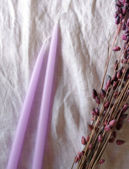 Pastel Purple Danish Taper Candle | A Pair