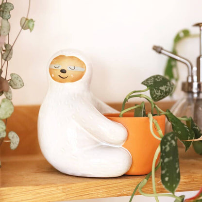 Ceramic Sloth Hug Planter