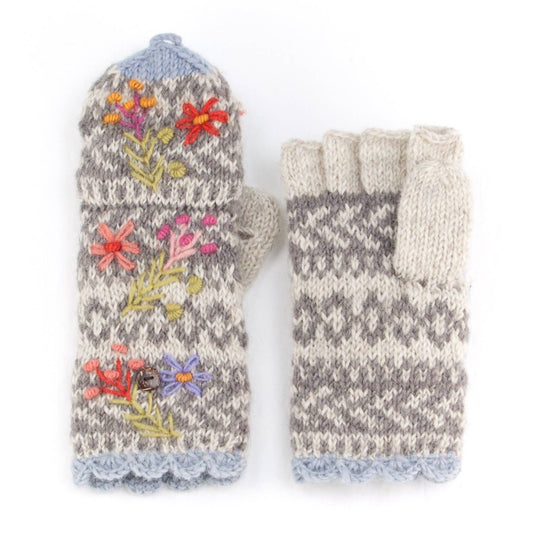 Sadie  - women's wool knit finger mittens