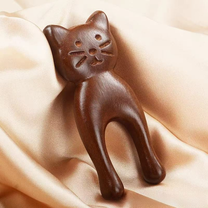 Wood Little Cat Facial Massage Tool
