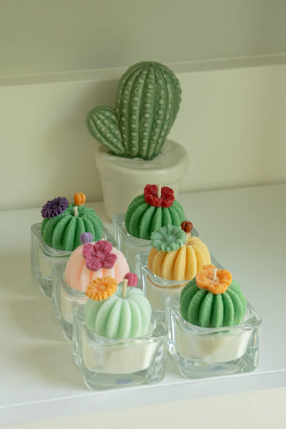 Barrel Cactus Tealight Candles | Soy Wax Blend