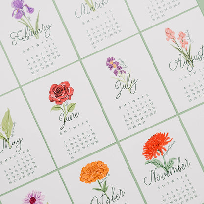 2024 Birth Month Floral Desktop Calendar