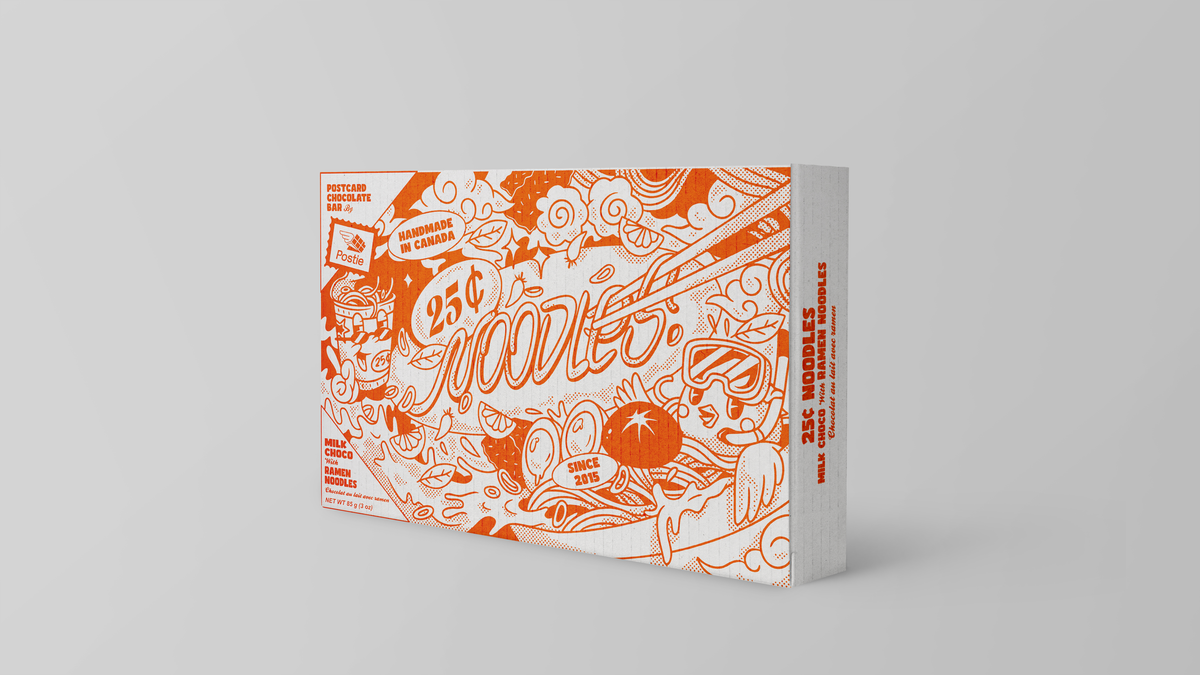 25¢ Noodles Milk Postcard Chocolate Bar