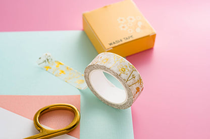 Gold Foil Floral Washi Tape