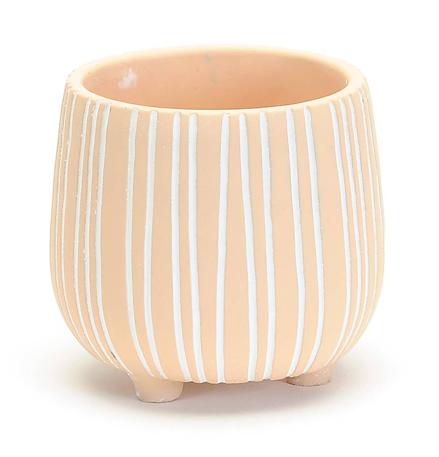 MD ROUND PEACH POT WITH FEET