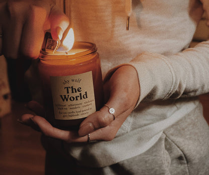 Tarot Candle - The World - Black Tea, Mandarin, Cranberry