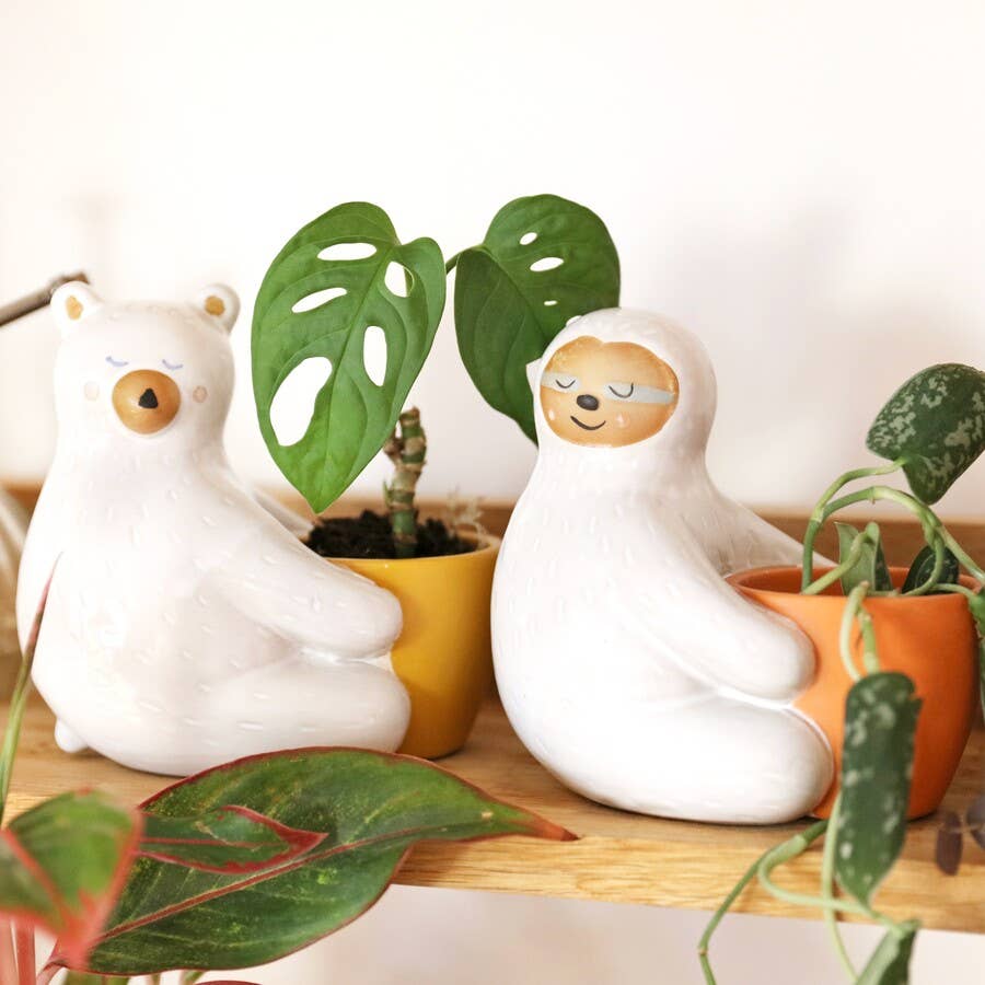 Ceramic Sloth Hug Planter