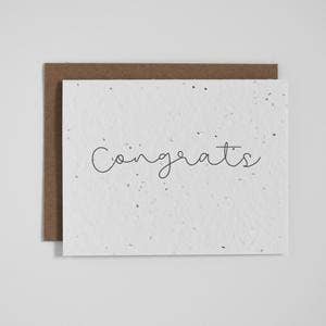 Plantable Greeting Card - Congrats - Cursive