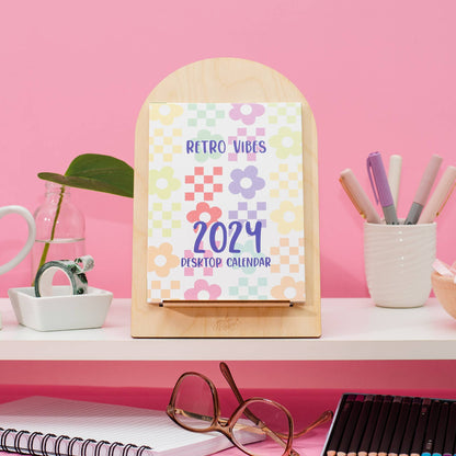 2024 Retro Vibes Desktop Calendar