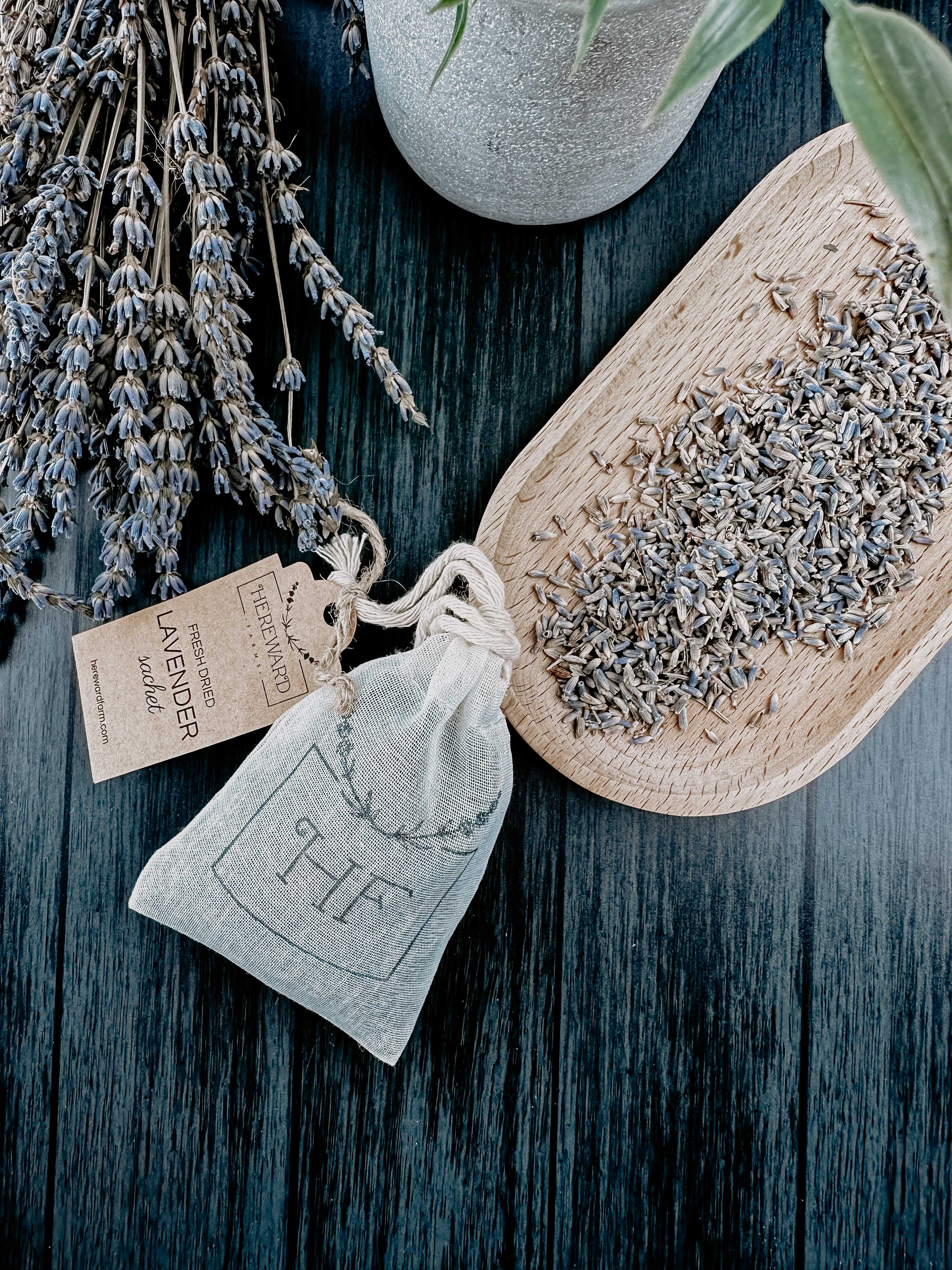 Lavender sachet filled with dried lavender