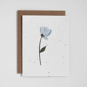 Plantable Greeting Card - Flower - Baby Blue