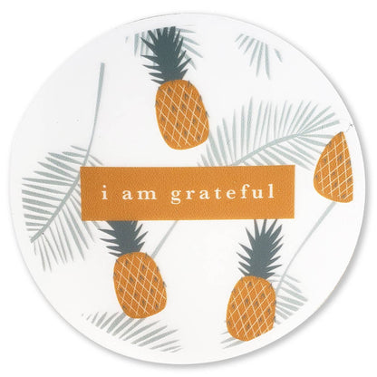 Golden Gratitude Clear Sticker