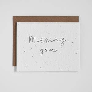 Plantable Greeting Card - Missing You - Cursive