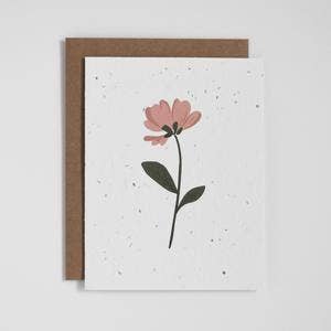 Plantable Greeting Card - Flower - Salmon