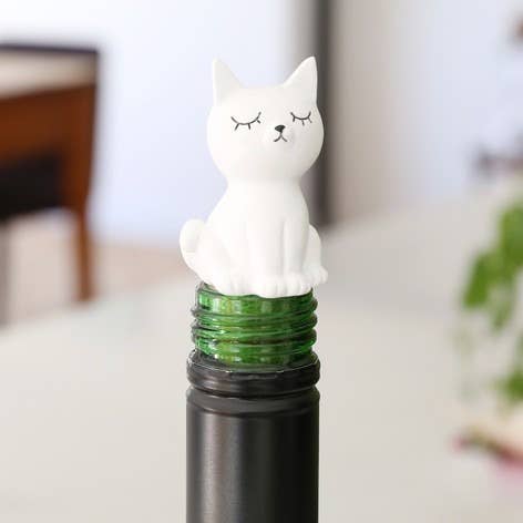 Seated Cat Bottle Stopper