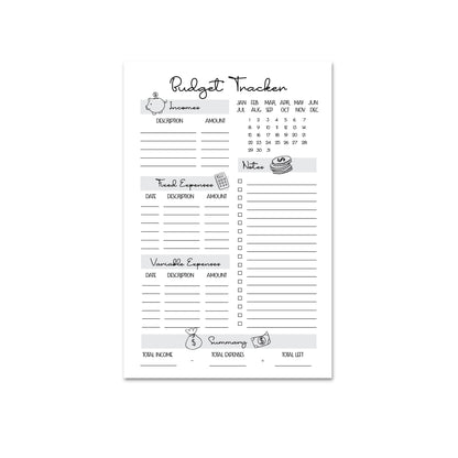 Budget Tracker - 25 pg Notepad