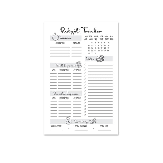 Budget Tracker - 25 pg Notepad